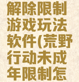 荒野行动解除限制游戏玩法软件(荒野行动未成年限制怎么取消)