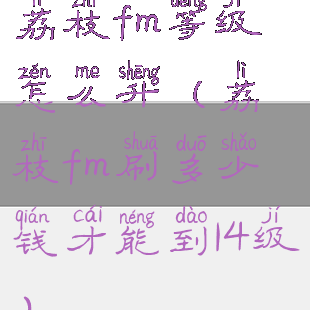 荔枝fm等级怎么升(荔枝fm刷多少钱才能到14级)