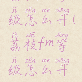 荔枝fm等级怎么升(荔枝fm等级怎么升级)