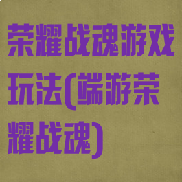 荣耀战魂游戏玩法(端游荣耀战魂)