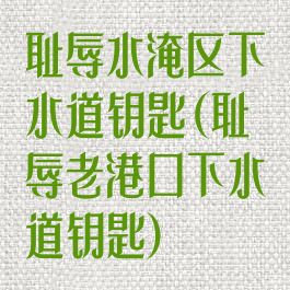 耻辱水淹区下水道钥匙(耻辱老港口下水道钥匙)