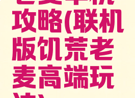 老麦单机攻略(联机版饥荒老麦高端玩法)