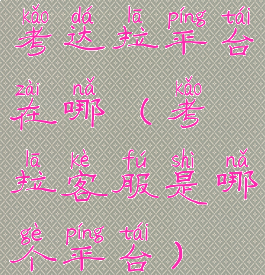 考达拉平台在哪(考拉客服是哪个平台)