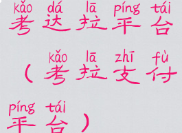 考达拉平台(考拉支付平台)