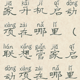 联想电脑管家开机启动项在哪里(联想管家启动项在哪里设置)