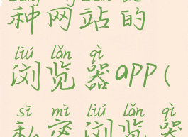 能打开各种网站的浏览器app(私密浏览器免费版)