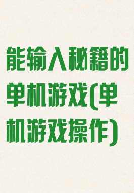 能输入秘籍的单机游戏(单机游戏操作)