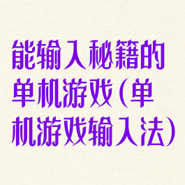 能输入秘籍的单机游戏(单机游戏输入法)