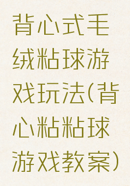 背心式毛绒粘球游戏玩法(背心粘粘球游戏教案)