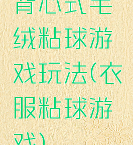 背心式毛绒粘球游戏玩法(衣服粘球游戏)