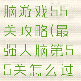 脑力王者烧脑游戏55关攻略(最强大脑第55关怎么过?)