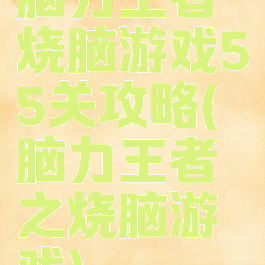 脑力王者烧脑游戏55关攻略(脑力王者之烧脑游戏)