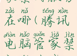 腾讯电脑管家禁用服务在哪(腾讯电脑管家禁用服务在哪里)