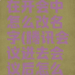 腾讯会议在开会中怎么改名字(腾讯会议进去会议后怎么改名字)