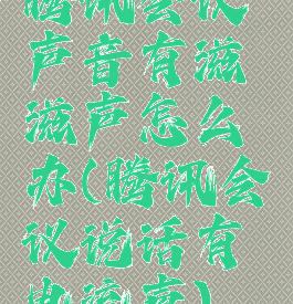 腾讯会议声音有滋滋声怎么办(腾讯会议说话有电流声)