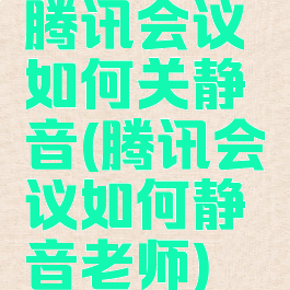 腾讯会议如何关静音(腾讯会议如何静音老师)