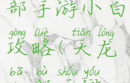 腾讯天龙八部手游小白攻略(天龙八部手游经验)