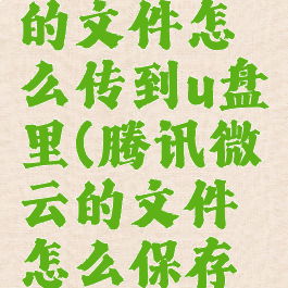 腾讯微云的文件怎么传到u盘里(腾讯微云的文件怎么保存到手机)