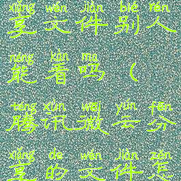 腾讯微云分享文件别人能看吗(腾讯微云分享的文件怎么打不开)