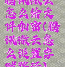 腾讯微云怎么给文件加密(腾讯微云怎么设置存储路径)