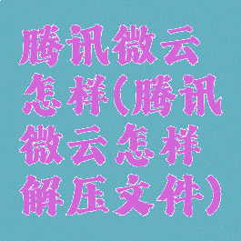 腾讯微云怎样(腾讯微云怎样解压文件)