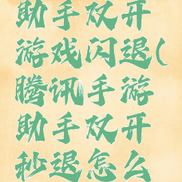 腾讯手游助手双开游戏闪退(腾讯手游助手双开秒退怎么回事)