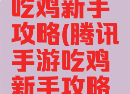 腾讯手游吃鸡新手攻略(腾讯手游吃鸡新手攻略教程)