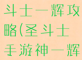 腾讯手游圣斗士一辉攻略(圣斗士手游神一辉觉醒强度)