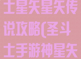 腾讯手游圣斗士星矢星矢传说攻略(圣斗士手游神星矢)