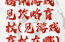 腾讯游戏见攻略盲杖(见游戏盲杖在哪)