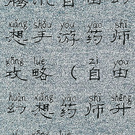 腾讯自由幻想手游药师攻略(自由幻想药师升级攻略)