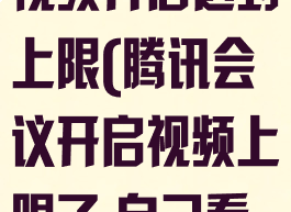 腾讯视频会议视频开启达到上限(腾讯会议开启视频上限了,自己看不到自己)