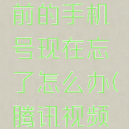 腾讯视频怎么设置主设备以前的手机号现在忘了怎么办(腾讯视频怎样重新设置主设备)