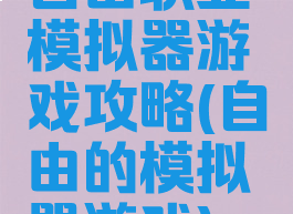 自由职业模拟器游戏攻略(自由的模拟器游戏)