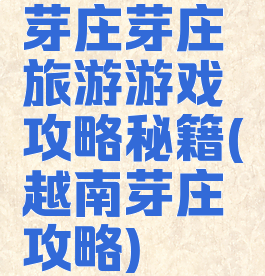 芽庄芽庄旅游游戏攻略秘籍(越南芽庄攻略)