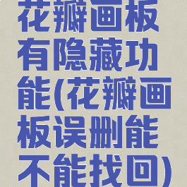 花瓣画板有隐藏功能(花瓣画板误删能不能找回)