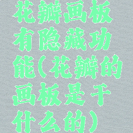 花瓣画板有隐藏功能(花瓣的画板是干什么的)