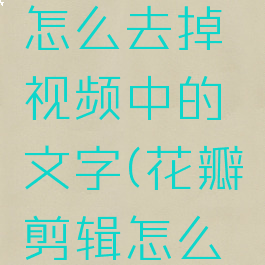 花瓣剪辑怎么去掉视频中的文字(花瓣剪辑怎么删减视频)