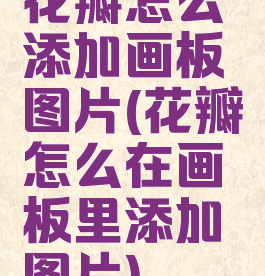 花瓣怎么添加画板图片(花瓣怎么在画板里添加图片)