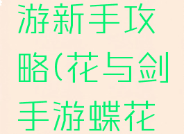 花与剑手游新手攻略(花与剑手游蝶花攻略)