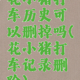 花小猪打车历史可以删掉吗(花小猪打车记录删除)