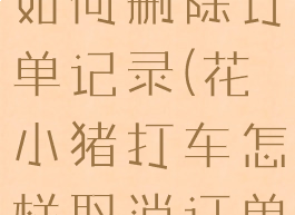 花小猪打车如何删除订单记录(花小猪打车怎样取消订单)