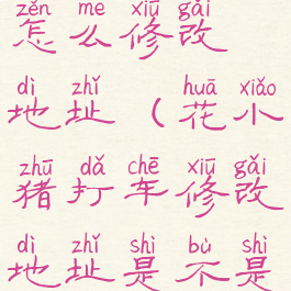 花小猪打车怎么修改地址(花小猪打车修改地址是不是很贵)