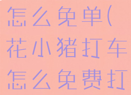 花小猪打车怎么免单(花小猪打车怎么免费打车)