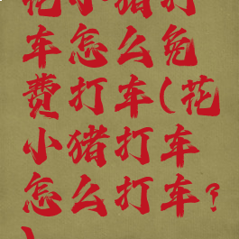 花小猪打车怎么免费打车(花小猪打车怎么打车?)