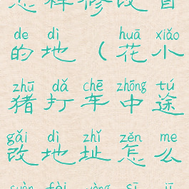 花小猪打车怎样修改目的地(花小猪打车中途改地址怎么算费用司机合适吗)