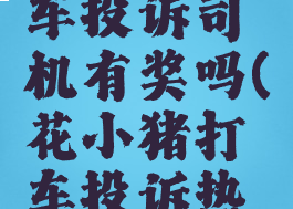 花小猪打车投诉司机有奖吗(花小猪打车投诉热线)