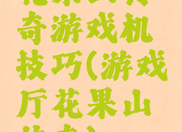 花果山传奇游戏机技巧(游戏厅花果山传奇)