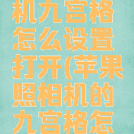 苹果照相机九宫格怎么设置打开(苹果照相机的九宫格怎么开)