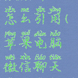 苹果电脑微信聊天怎么引用(苹果电脑微信聊天怎么引用图片)